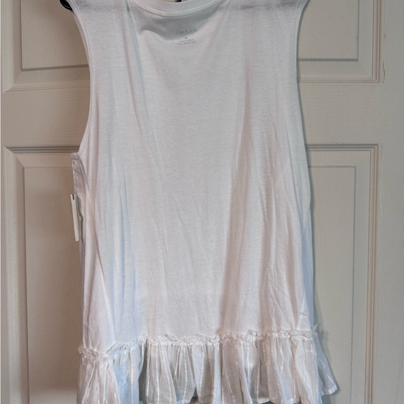 White Sleeveless Ruffle Hem Top - Picture 2 of 3